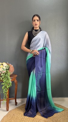 Upalksh Solid/Plain Bollywood Nylon, Silk Blend Saree(Light Green)