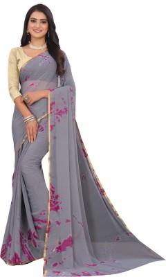 Invitect Printed Daily Wear Chiffon Saree(Multicolor)