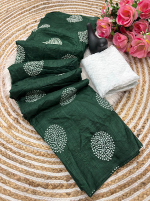 sadika Embellished, Woven Daily Wear Silk Blend Saree(Dark Green)