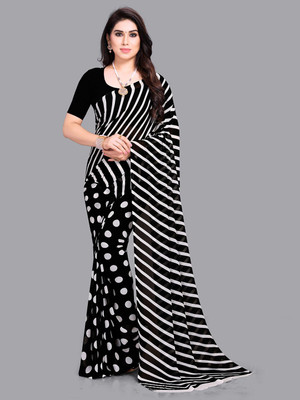 Moda Rapido Printed Daily Wear Georgette Saree(Black)