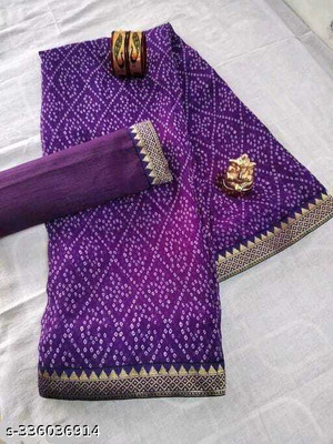 MAA TEXTILES Printed Bollywood Georgette Saree(Purple)