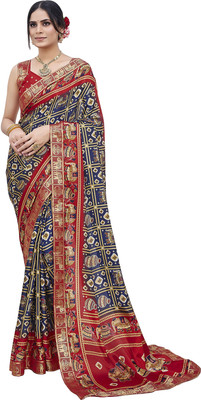 Priyashi Printed Bollywood Tussar Silk Saree(Multicolor)