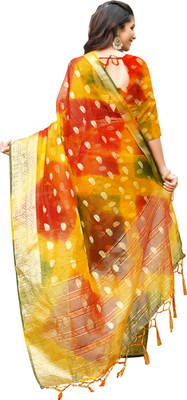 Aarunika AF Solid/Plain, Woven Bollywood Organza Saree(Multicolor)