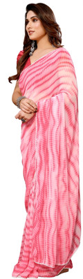 Shubh Mangalam Creation Printed Bollywood Georgette Saree(Pink)