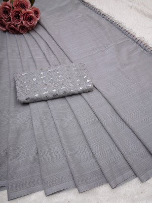 riddhisa fashion Woven, Embellished, Dyed, Printed Bollywood Pure Silk, Art Silk Saree(Grey)