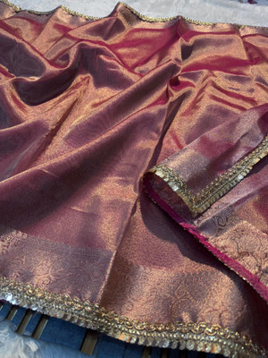 Banaras silk palace Woven Banarasi Tissue Saree(Pink)