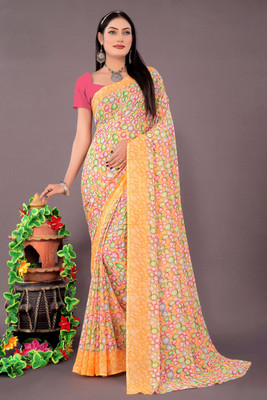 Aishwarya Printed Daily Wear Georgette Saree(Orange)