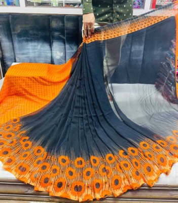 Sita Printed Bollywood Georgette Saree(Orange)