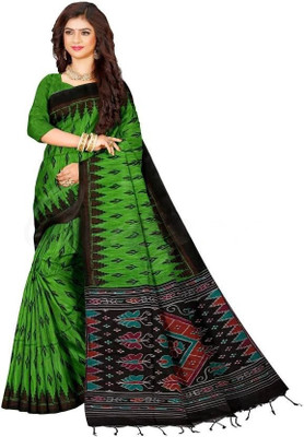 HouseOfCommon Printed Sambalpuri Pure Cotton Saree(Multicolor)