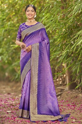 MANOHARI Woven Banarasi Jacquard Saree(Purple)