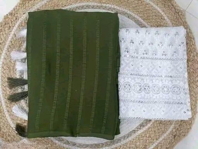 Rudra Enterprise Self Design Bollywood Georgette Saree(Light Green)