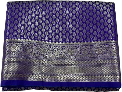 meraj Polka Print Banarasi Art Silk Saree(Dark Blue)