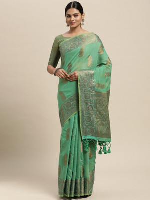 Ratnavati Embellished Bollywood Georgette Saree(Green)