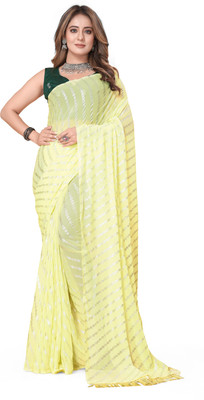 Jay Bajrang Fashion Embroidered Chanderi Georgette Saree(Grey)