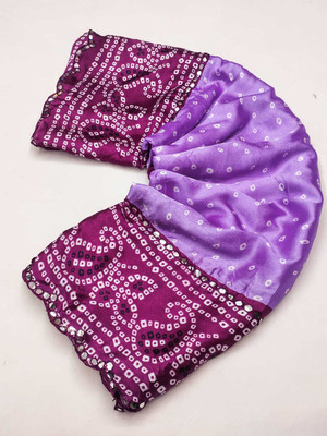 vaanisri Printed Bandhani Chiffon Saree(Magenta)