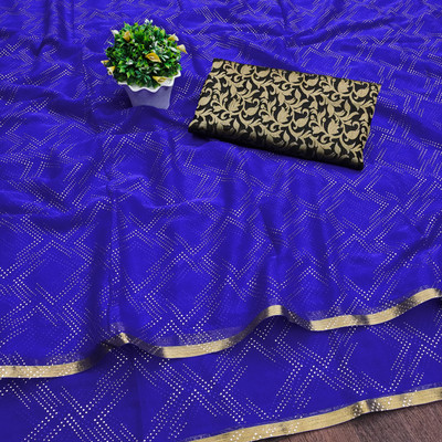 Aadishakti Fashion Embellished Daily Wear Chiffon Saree(Blue)