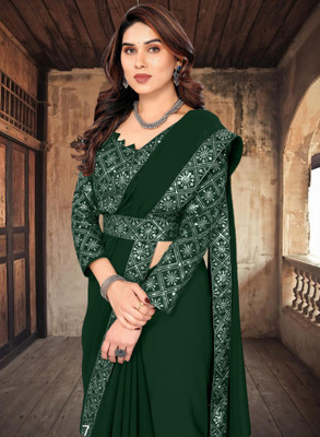 Kalavrit Creation Embroidered Bollywood Georgette Saree(Green)