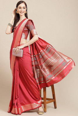 Divastri Woven Assam Silk Cotton Silk Saree(Pink)