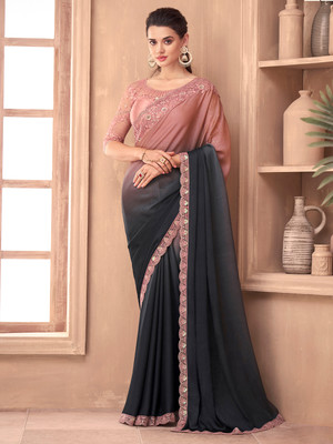 Divastri Embellished Bollywood Georgette Saree(Grey)