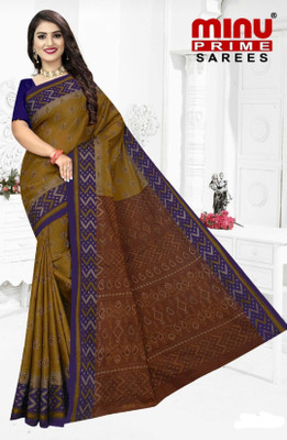 Minu Fashion Digital Print, Printed, Woven Bollywood Pure Cotton, Cotton Blend Saree(Light Green)