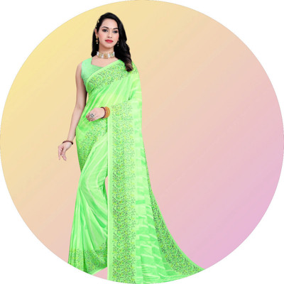 Panchvati NX Printed Bollywood Georgette Saree(Light Green)