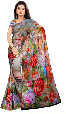 SCFO Digital Print Daily Wear Georgette Saree(Multicolor)