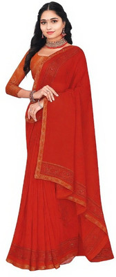 GSCMSTOREX Digital Print Daily Wear Silk Blend Saree(Red)