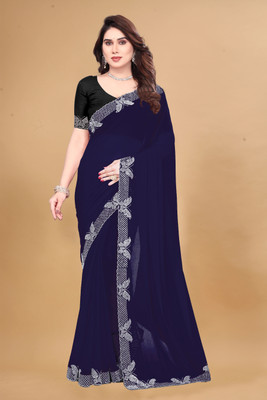 Labheshwari Embellished Bollywood Georgette Saree(Blue)