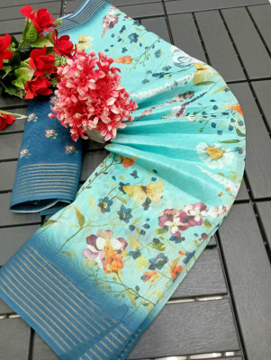ASHTA Floral Print Kanjivaram Chanderi, Pure Silk Saree(Multicolor)