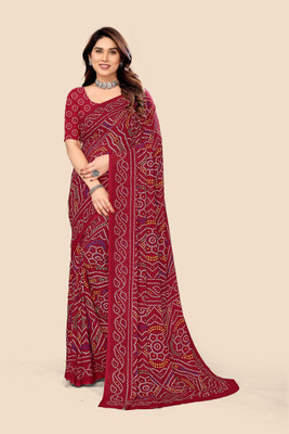 maayro Printed Daily Wear Georgette Saree(Multicolor)
