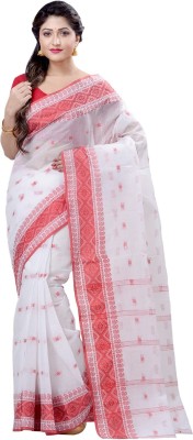 Desh Bidesh Self Design, Paisley, Solid/Plain, Striped Handloom Handloom Cotton Blend, Pure Cotton Saree(Multicolor)