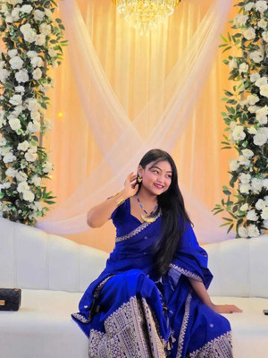 collctionmekhla Woven Mekhela Chador Pure Cotton Saree(Blue)