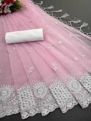 ChamundaTrends Embroidered, Floral Print Bollywood Cotton Silk Saree(Multicolor)