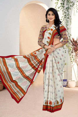 K SALIYA ENTERPRISE Printed Bollywood Pure Cotton Saree(Multicolor)