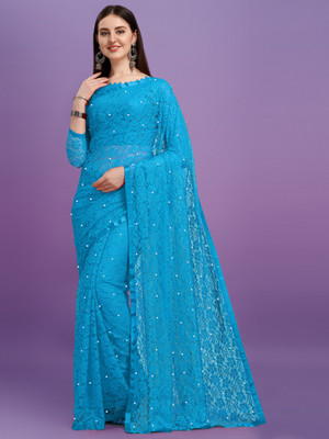 LOROFY Self Design Bollywood Net, Jacquard Saree(Multicolor)