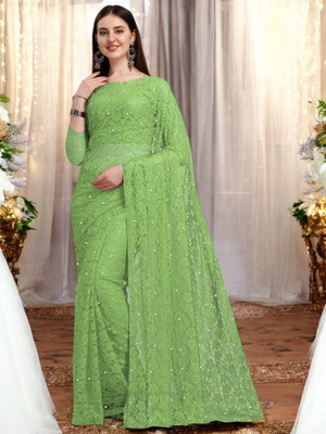 Fashion Nexa Printed Bollywood Brasso Saree(Green)