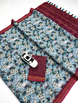 ZARISTACREATION Floral Print Bollywood Dupion Silk Saree(Multicolor)