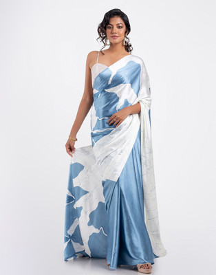 STAVA CREATION Printed Bollywood Pure Silk Saree(Blue)