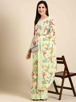 Aishwarya Printed Bollywood Georgette Saree(Yellow)