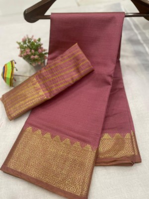 VAKHARIYAFAB Self Design Handloom Cotton Silk, Pure Silk Saree(Maroon, Gold)