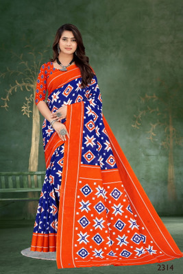 K SALIYA ENTERPRISE Printed Daily Wear Pure Cotton Saree(Multicolor)