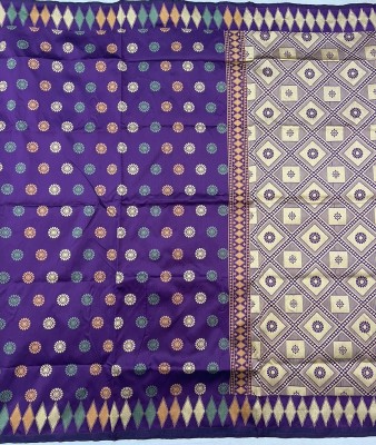 KariGhar Self Design Banarasi Silk Blend Saree(Magenta)