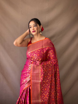 SUDIPTA Woven, Printed Patola Pure Silk Saree(Multicolor)