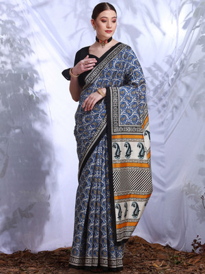 Divastri Printed Daily Wear Art Silk Saree(Blue)