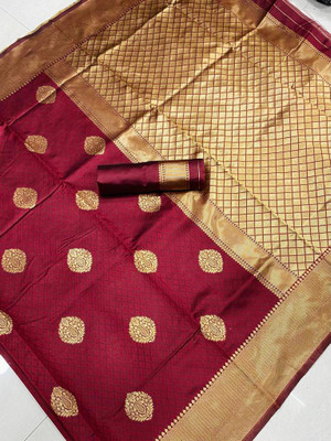 Rachna Embellished Kanjivaram Jacquard Saree(Maroon)