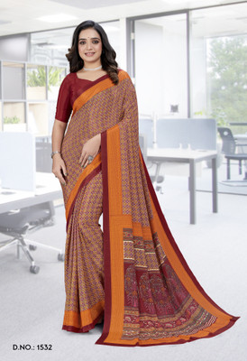 Vimla Printed Daily Wear Crepe Saree(Maroon)