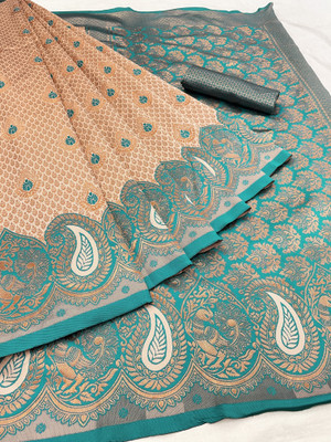 PRANJAL ART Printed Bollywood Jacquard, Art Silk Saree(Pink)