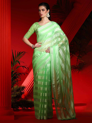 Divastri Embellished Bollywood Net Saree(Light Green)