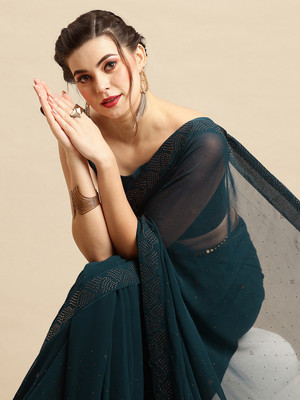 Divastri Self Design Bollywood Georgette Saree(Light Blue)