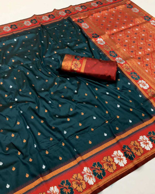 CP TEXTILE Embellished Banarasi Jacquard Saree(Beige)